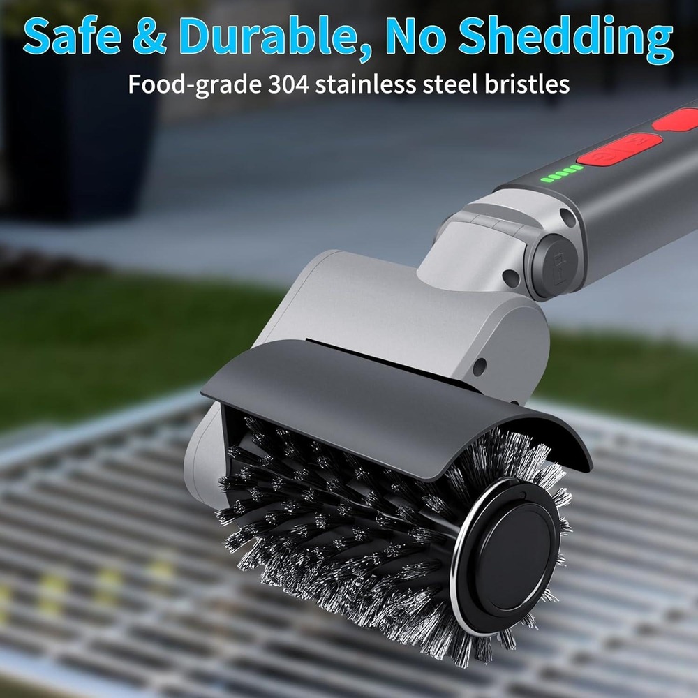 FLYSH Electric Grill Brush Home OS Grey Cordless Motorized Cleaner BBQ Tool - Picture 6 of 8